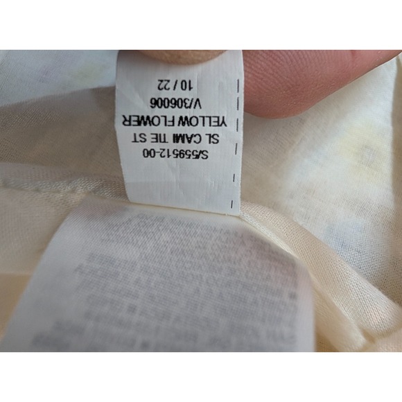 Old Navy Y2K Mini Dress Tie Shoulder Floral Cami Tunic Linen Blend Yellow Size M - Picture 11 of 14